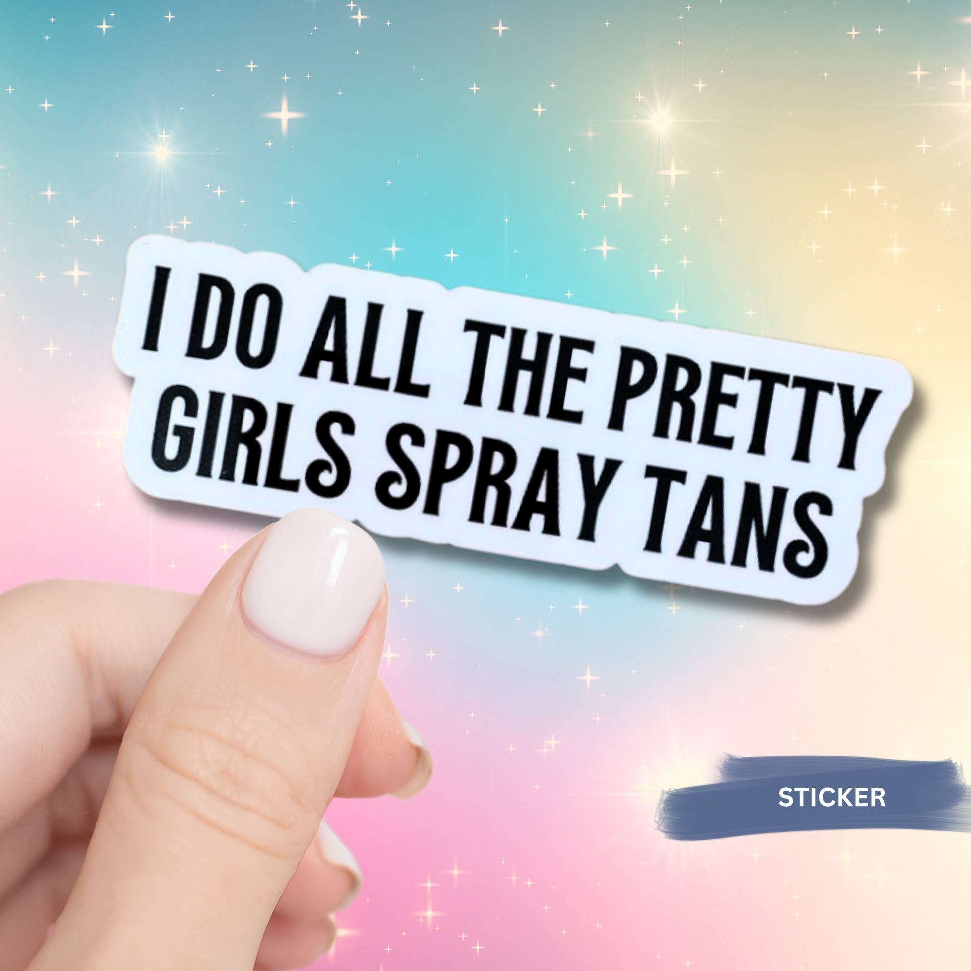 Spray Tan Artist Vinyl Sticker Professional Business Display Text Design Graphics Quality Construction Water Resistant Material Salon Equipment Marking Modern Style Advertisement Solution Durable Indoor Application Commercial Grade Product