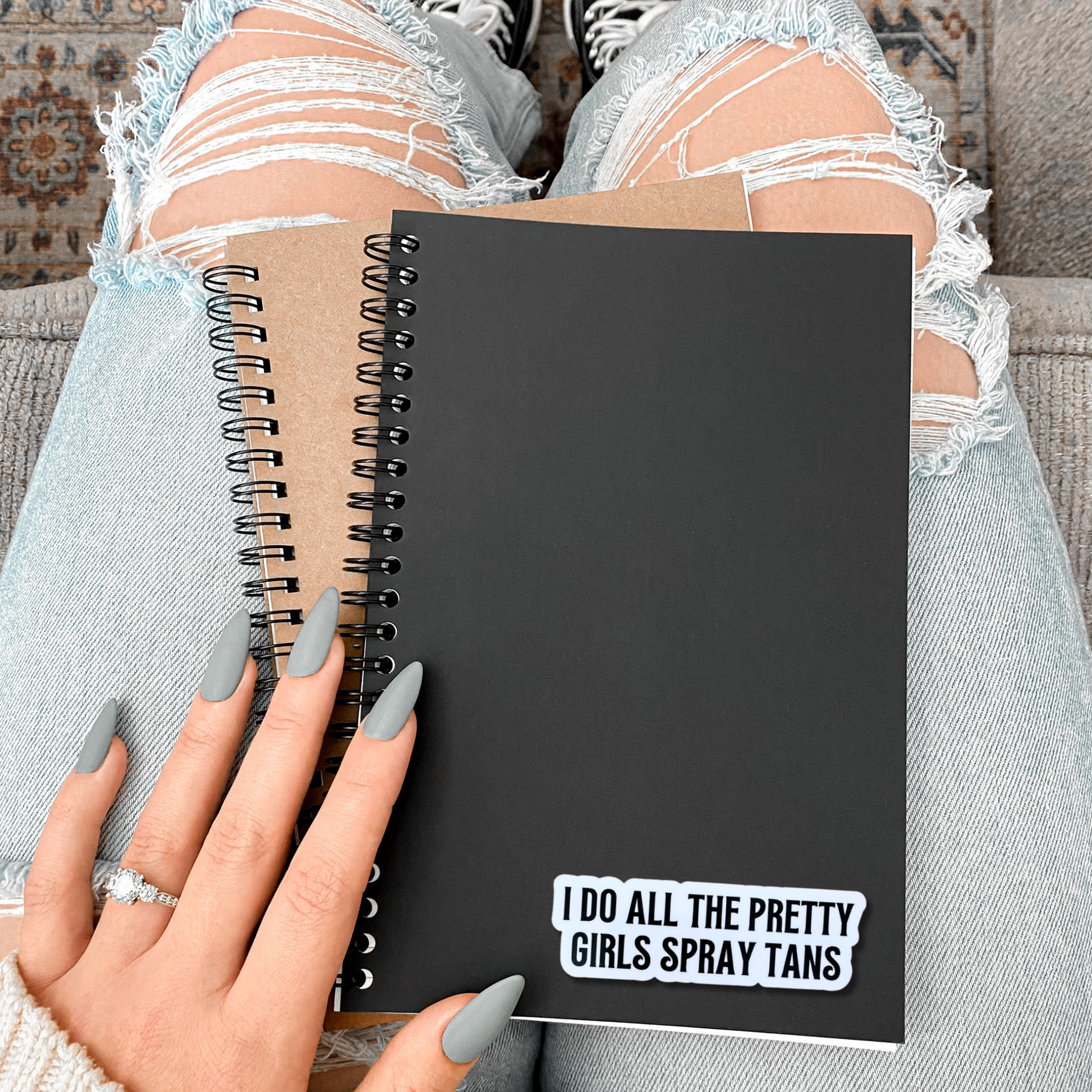 Spray Tan Artist Vinyl Sticker Professional Business Display Text Design Graphics Quality Construction Water Resistant Material Salon Equipment Marking Modern Style Advertisement Solution Durable Indoor Application Commercial Grade Product