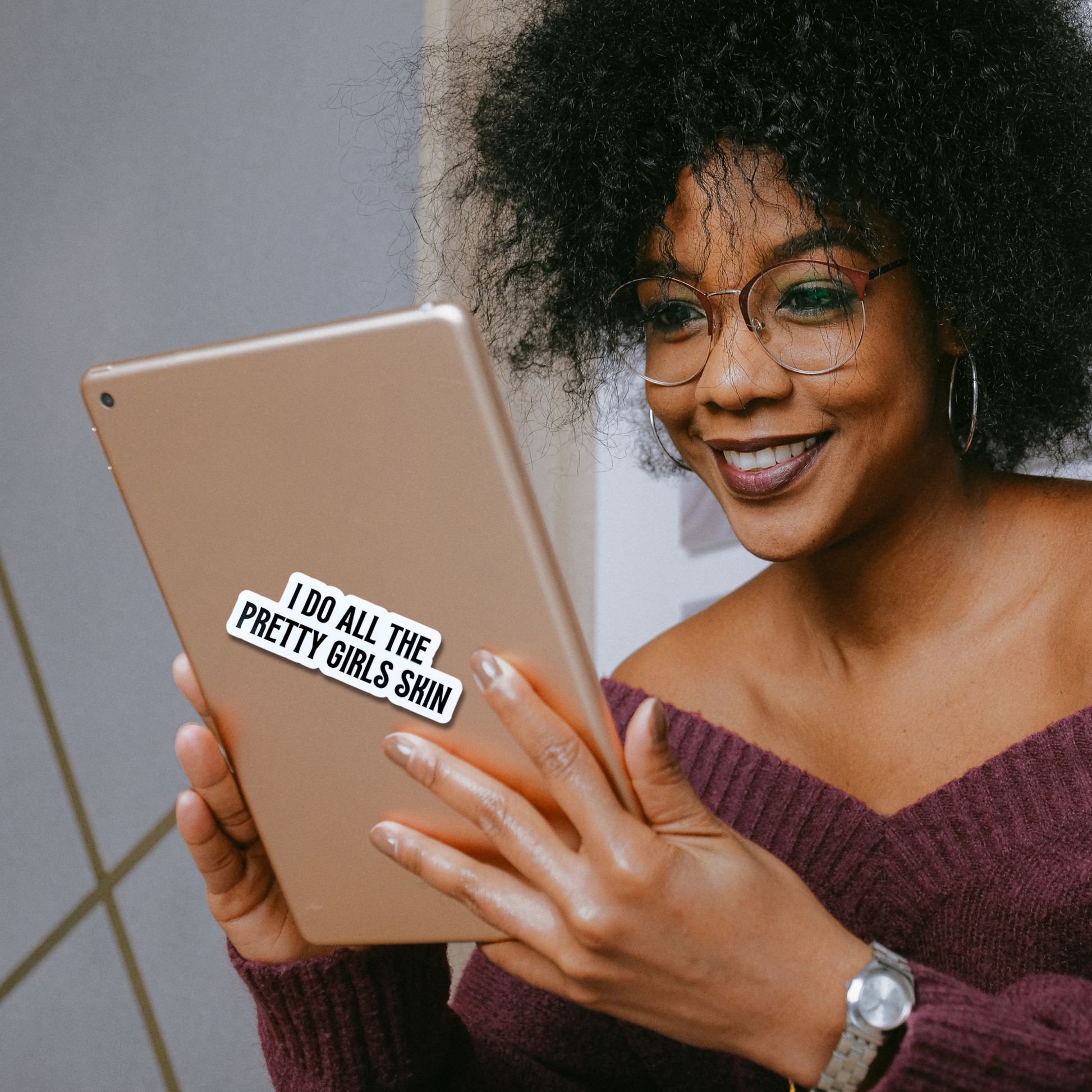 Professional Esthetician Vinyl Sticker Workspace Beauty Design Four Inch Water Resistant Adhesive Black White Text Layout Salon Wall Display Premium Quality Material Indoor Rated Beauty Professional Gift Skincare Expert Present Modern Style