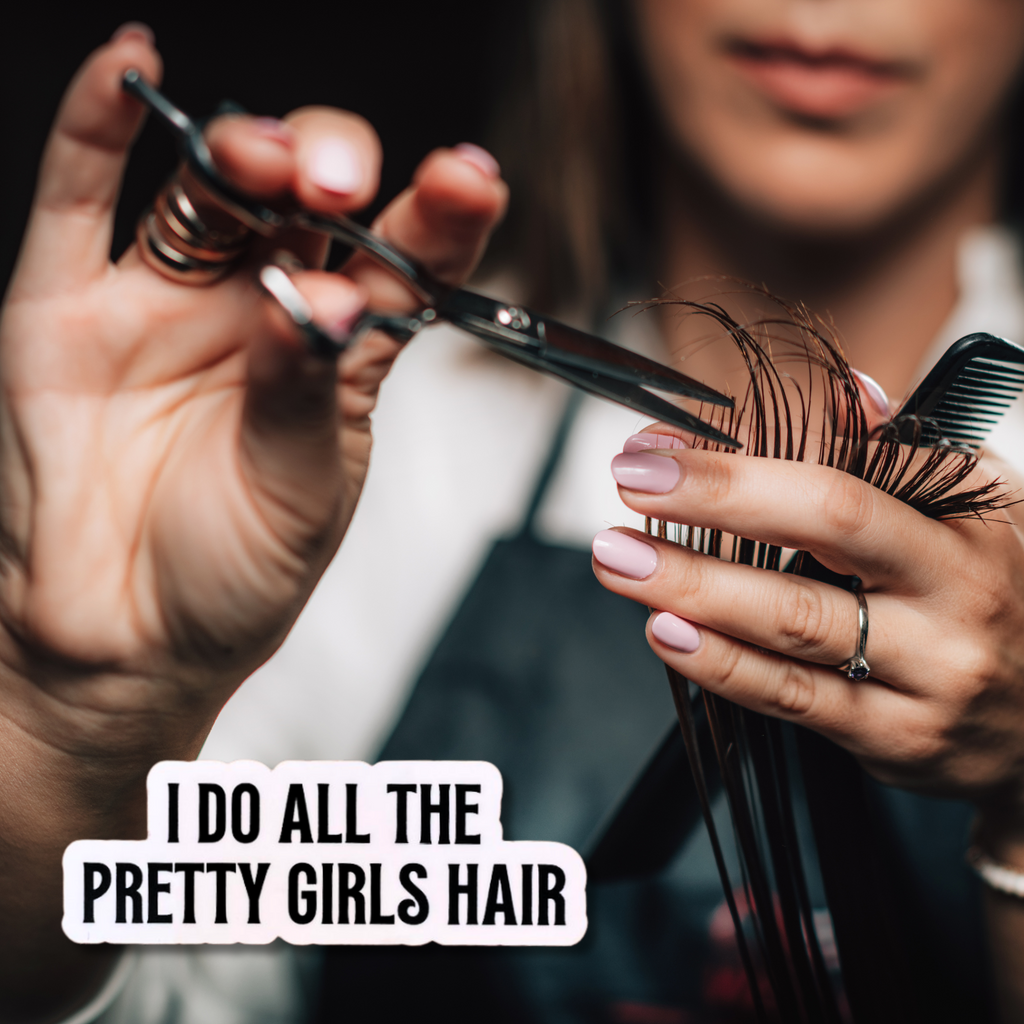 Professional Hairstylist Vinyl Sticker Black Water Resistant Design Premium Quality Material Four Inch Size Salon Window Display Car Bumper Application Business Branding Tool Perfect Stylist Gift Idea Custom Text Message Professional Beauty