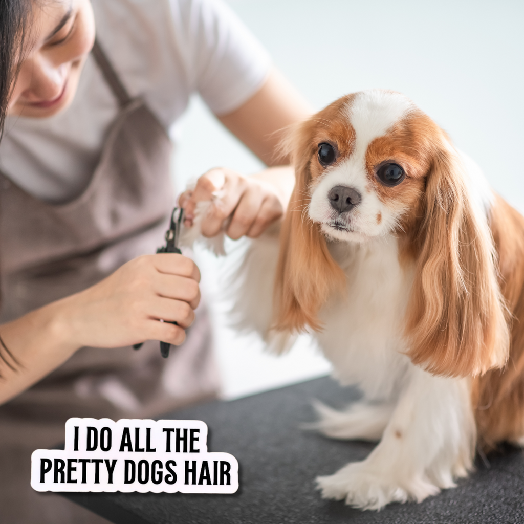 Professional Dog Groomer Sticker Water Resistant Vinyl Design Black Vehicle Window Decal Premium Quality Business Display Salon Shop Signage Laptop Accessory Perfect Size Professional Grade Easy Application Smooth Surface Single Color