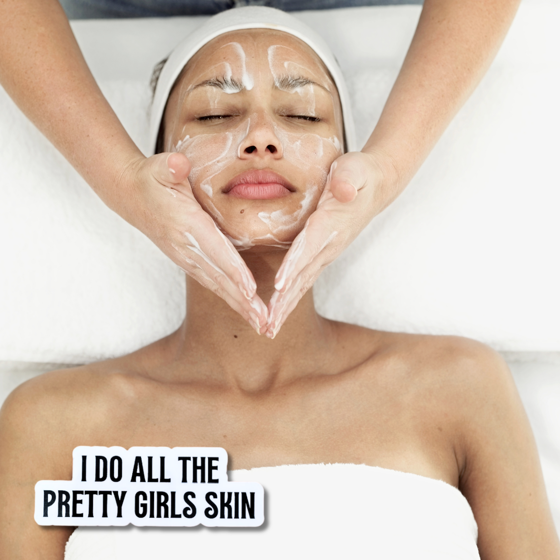 Professional Esthetician Vinyl Sticker Workspace Beauty Design Four Inch Water Resistant Adhesive Black White Text Layout Salon Wall Display Premium Quality Material Indoor Rated Beauty Professional Gift Skincare Expert Present Modern Style