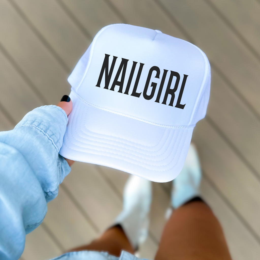 NAILGIRL Baseball CapNail Artist HatNail Tech Trucker HatSalon Worker Baseball CapBeauty Professional HeadwearFashion Forward Trucker StyleWork Uniform AccessoryQuality ConstructionComfortable Daily WearPerfect Professional Gift Idea