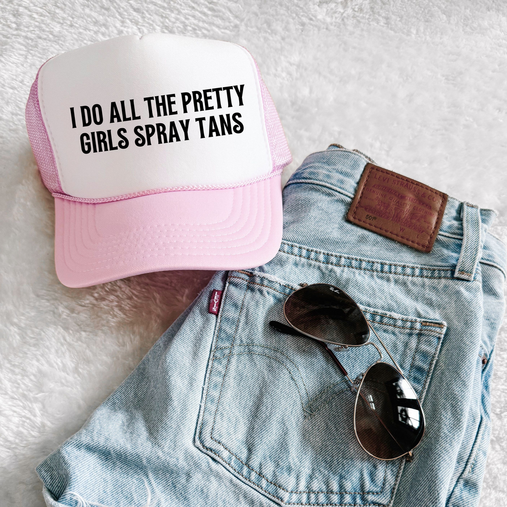 Spray Tan Artist Trucker Hat Fashion Statement Business Casual Style Mesh Cap Beauty Professional Uniform Essential Work Wear Adjustable Fit Comfortable Design Multiple Color Options Perfect Gift Beauty Industry Worker Modern